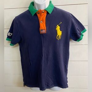 Vintage Polo Ralph Lauren Men’s Sz M Custom Fit Color Block‎ Big Pony Shirt
